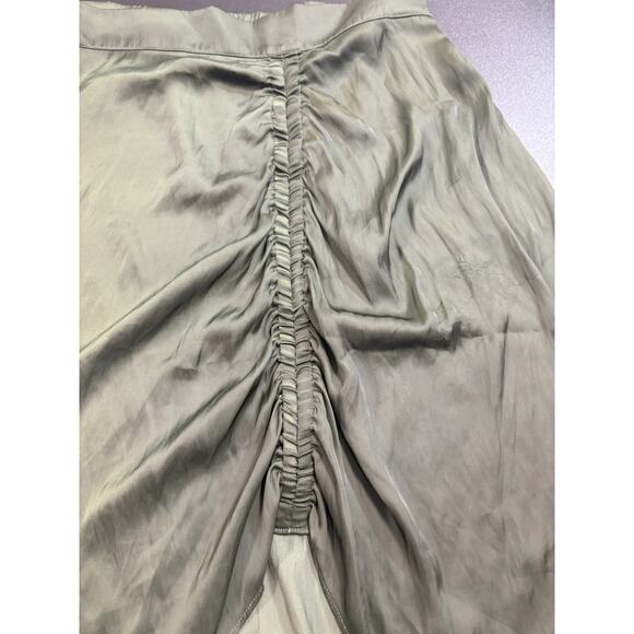 Zadig & Voltaire‎ NWOT Women's High Waisted Ruched Green Khaki Skirt Size 34 - Picture 4 of 6